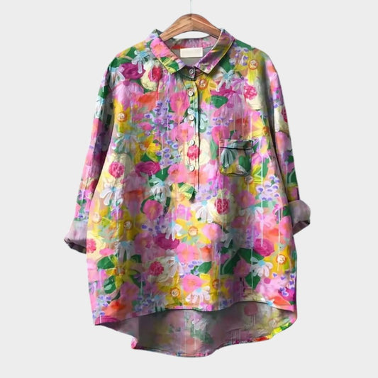 Maria Floral Oversized Blouse with Everyday Comfort