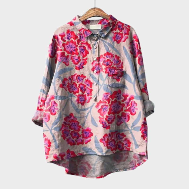 Maria Floral Oversized Blouse with Everyday Comfort