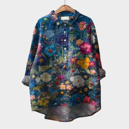 Maria Floral Oversized Blouse with Everyday Comfort