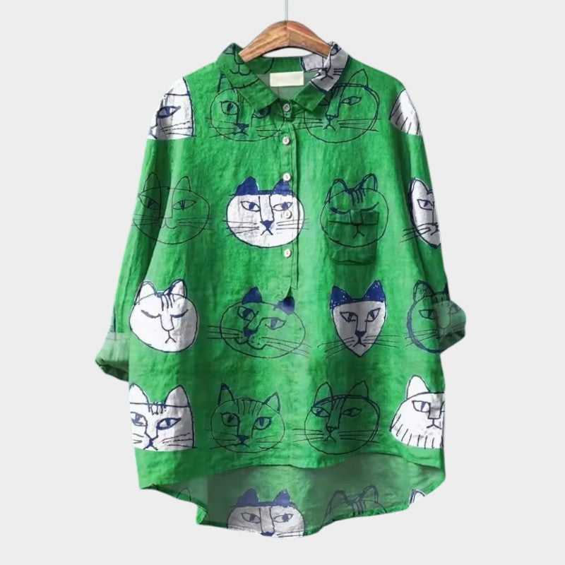 Zoe Floral Oversized Blouse with Wraparound Comfort for Carefree Days