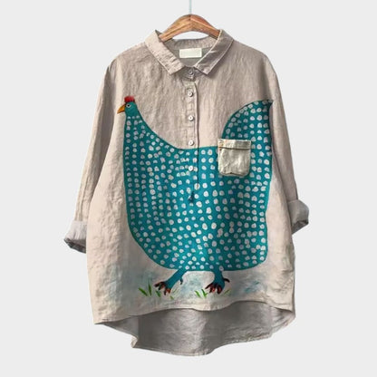 Zoe Floral Oversized Blouse with Wraparound Comfort for Carefree Days