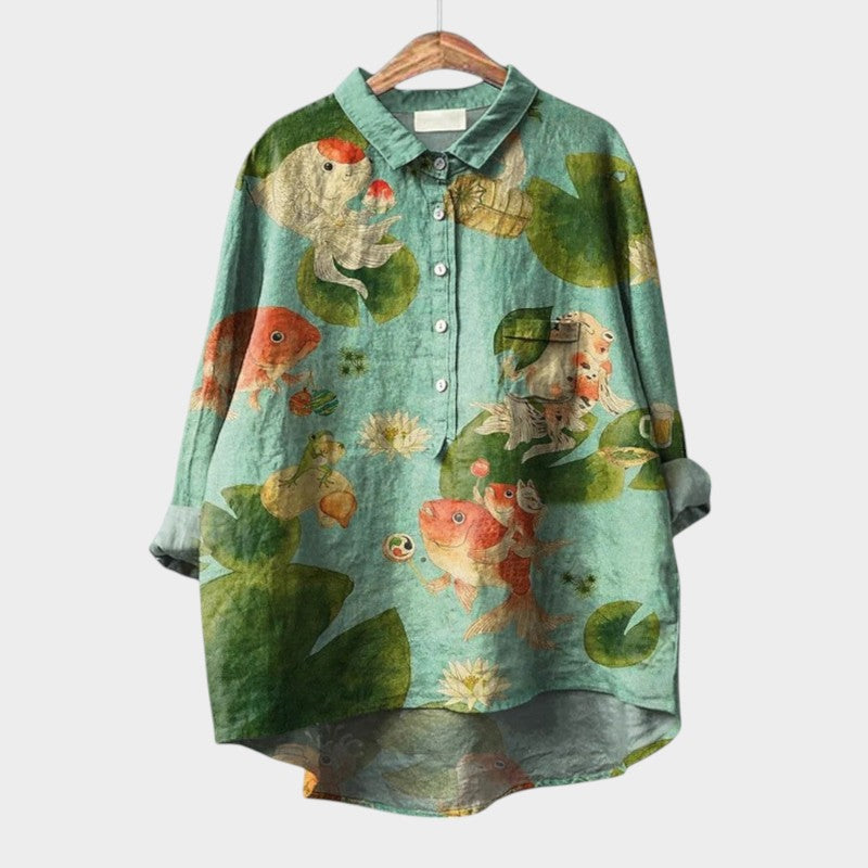 Lara Oversized Floral Blouse with Absolute Comfort for Sunny Days