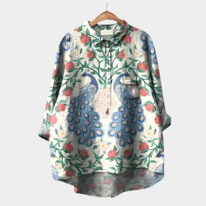 Lara Oversized Floral Blouse with Absolute Comfort for Sunny Days