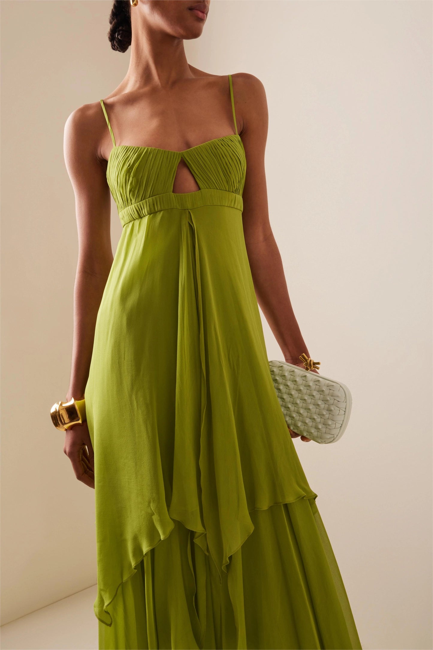 Lena Timeless Pleated Cut-Out Dress