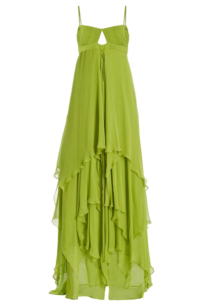 Lena Timeless Pleated Cut-Out Dress