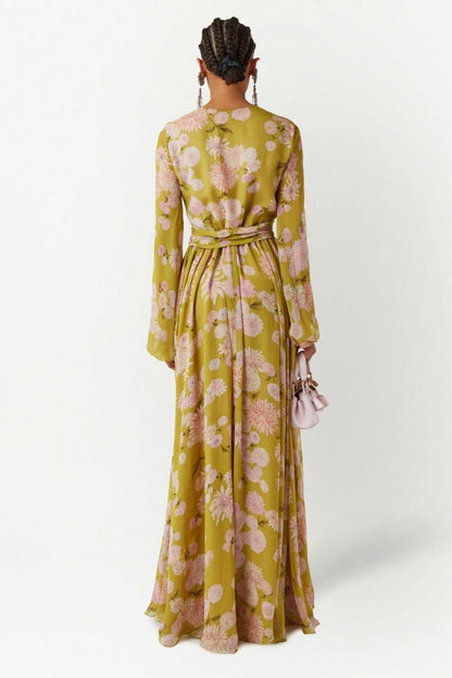 Amelia Elegant Puff Sleeve Lace-Up Gown