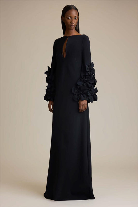 Zoe  Elegant 3D Floral Cut-Out Gown