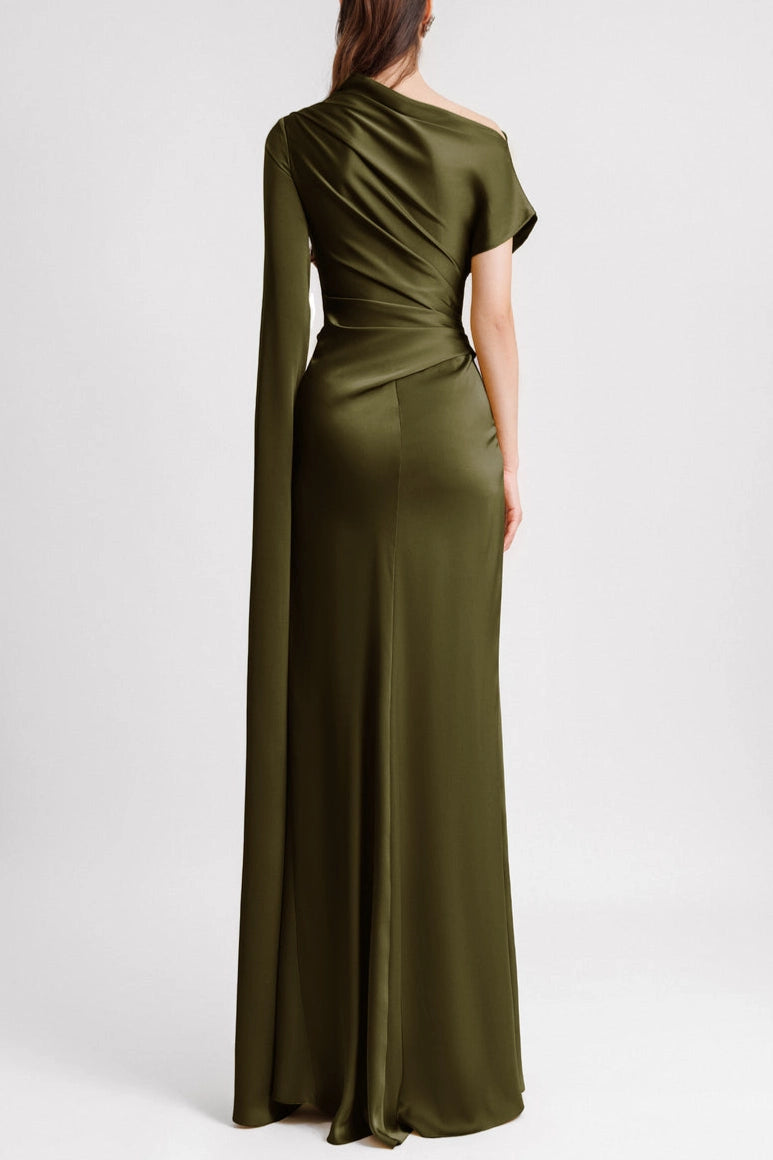 Chloe Timeless Satin Draped Maxi
