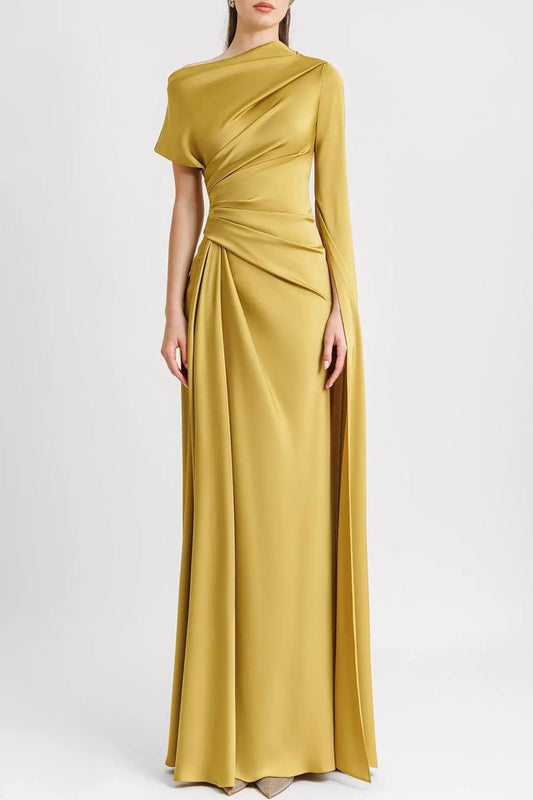 Chloe Timeless Satin Draped Maxi