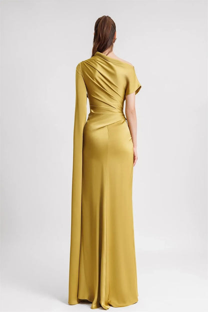 Chloe Timeless Satin Draped Maxi