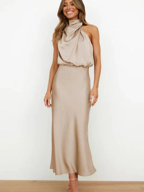 Amelia  Elegant Off-Shoulder Midi Dress