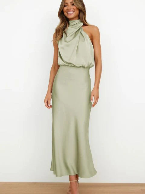 Amelia  Elegant Off-Shoulder Midi Dress