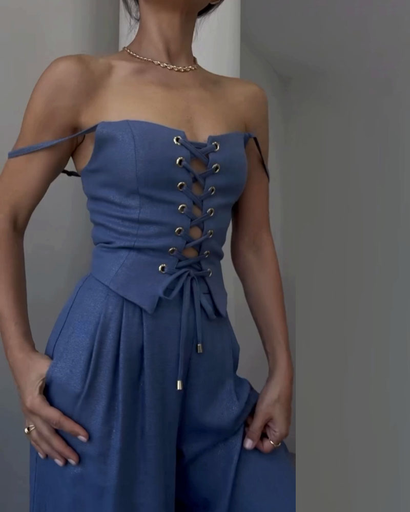 Avery Lace-Up Two-Piece Set