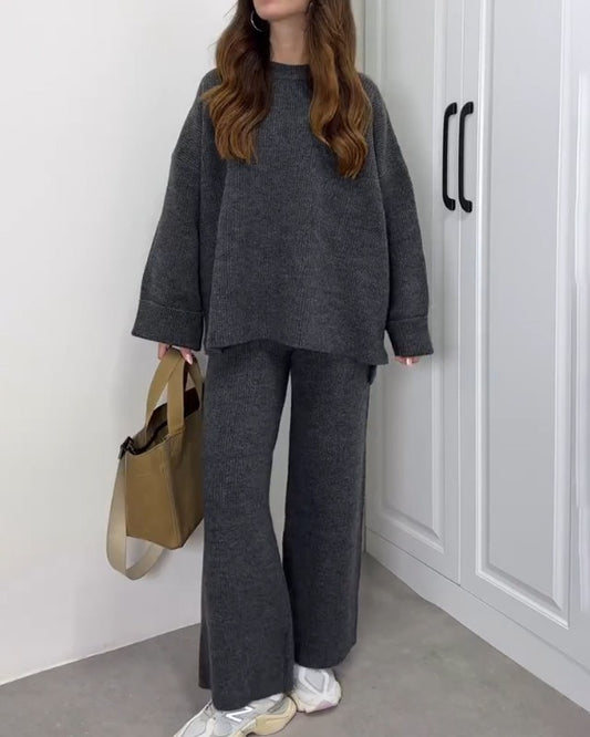 Clara - Casual Crewneck Sweater & Pants Two-piece Set