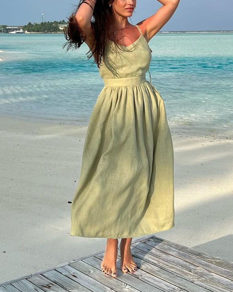 Sophia Chic V-neck strapless backless dress