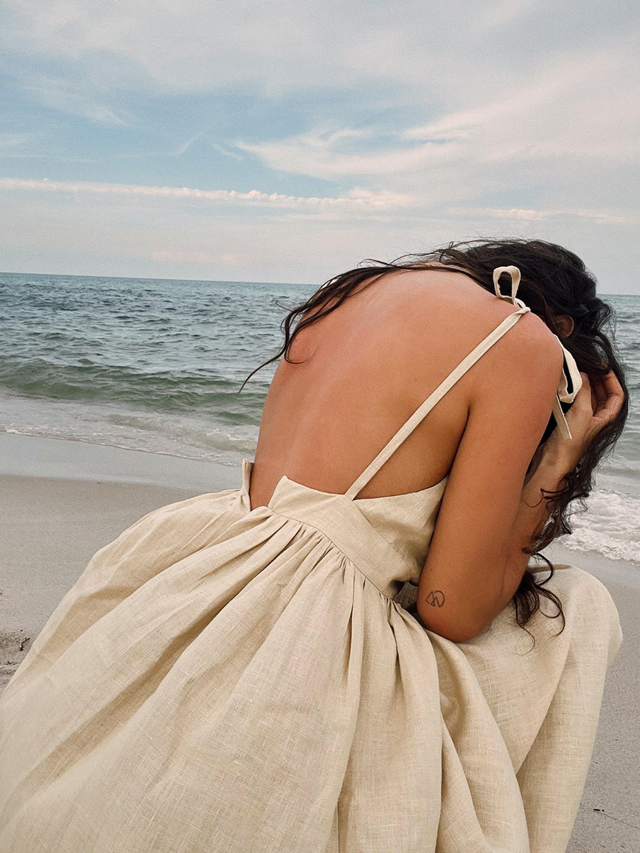 Sophia Chic V-neck strapless backless dress
