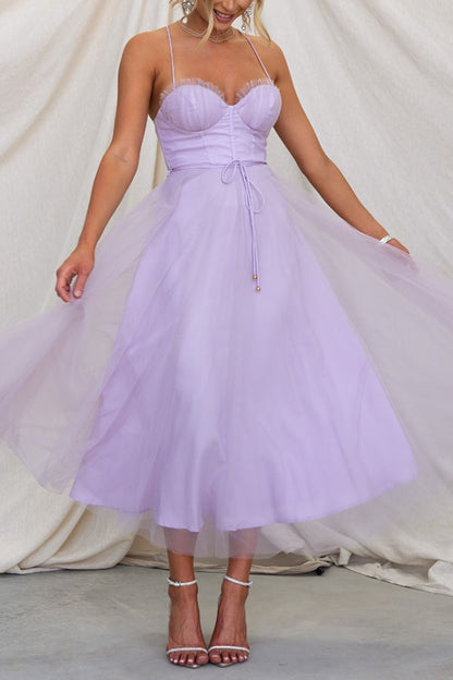 Alexa Elegant Chiffon Suspenders Party Maxi Dress