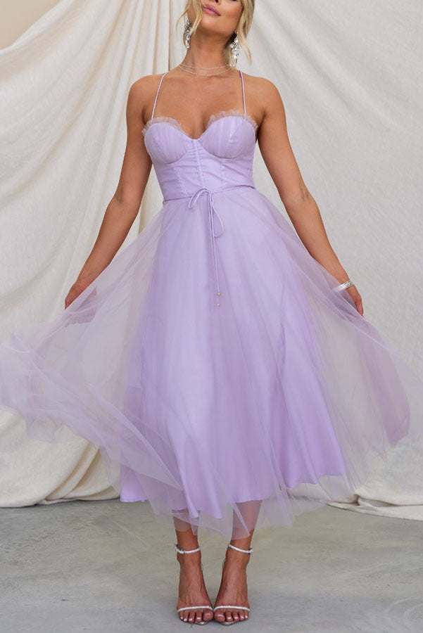 Alexa Elegant Chiffon Suspenders Party Maxi Dress