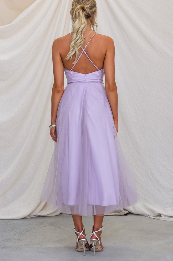 Alexa Elegant Chiffon Suspenders Party Maxi Dress