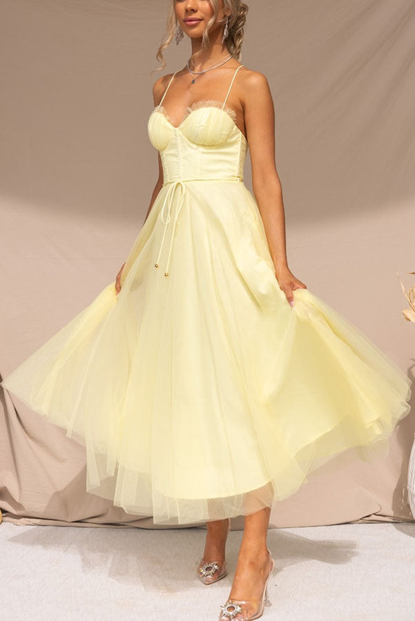 Alexa Elegant Chiffon Suspenders Party Maxi Dress