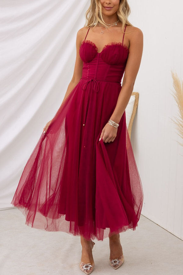 Alexa Elegant Chiffon Suspenders Party Maxi Dress