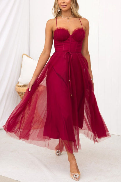 Alexa Elegant Chiffon Suspenders Party Maxi Dress