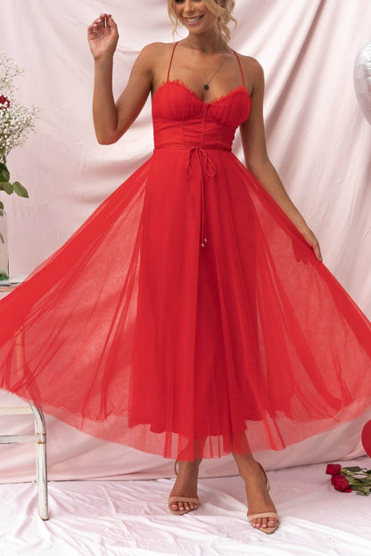 Alexa Elegant Chiffon Suspenders Party Maxi Dress