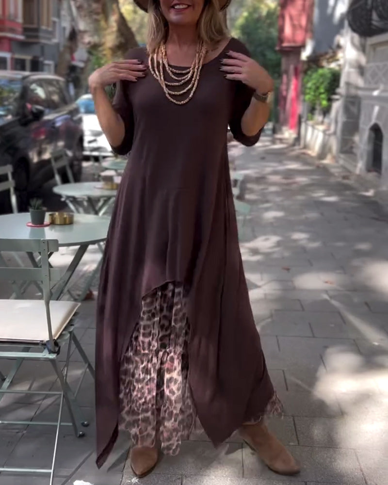 Amira Long Sleeve Dress with Tulle Effect Skirt