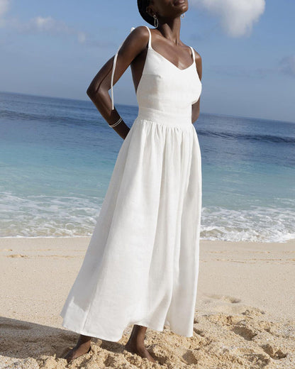 Sophia Chic V-neck strapless backless dress