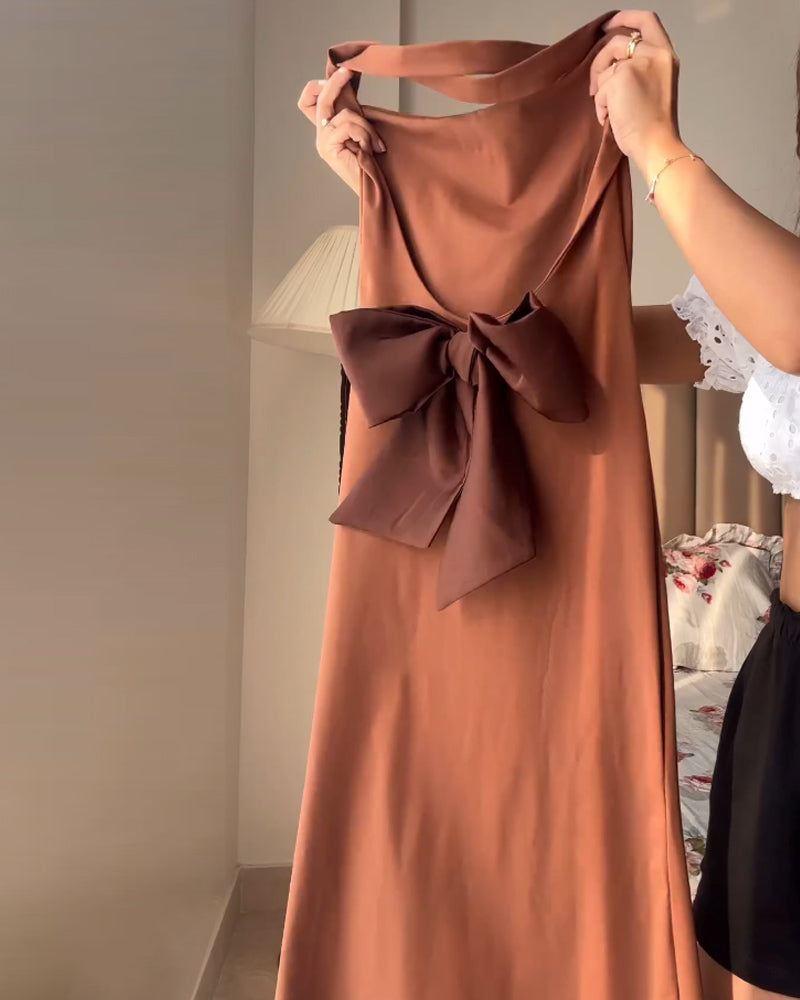 Sexy Backless Bow Dress