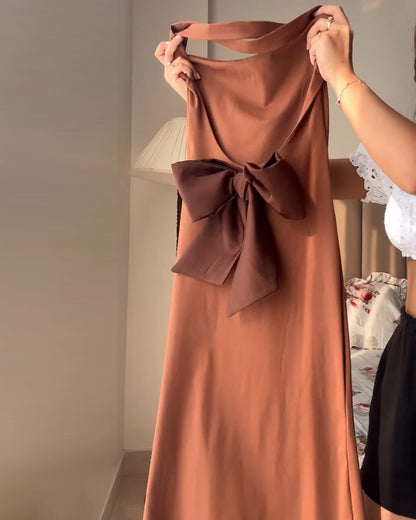 Sexy Backless Bow Dress