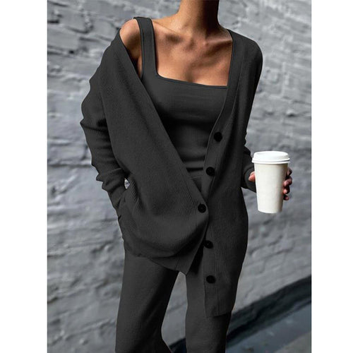 Lucy Comfortable Knitted Three-Piece Set