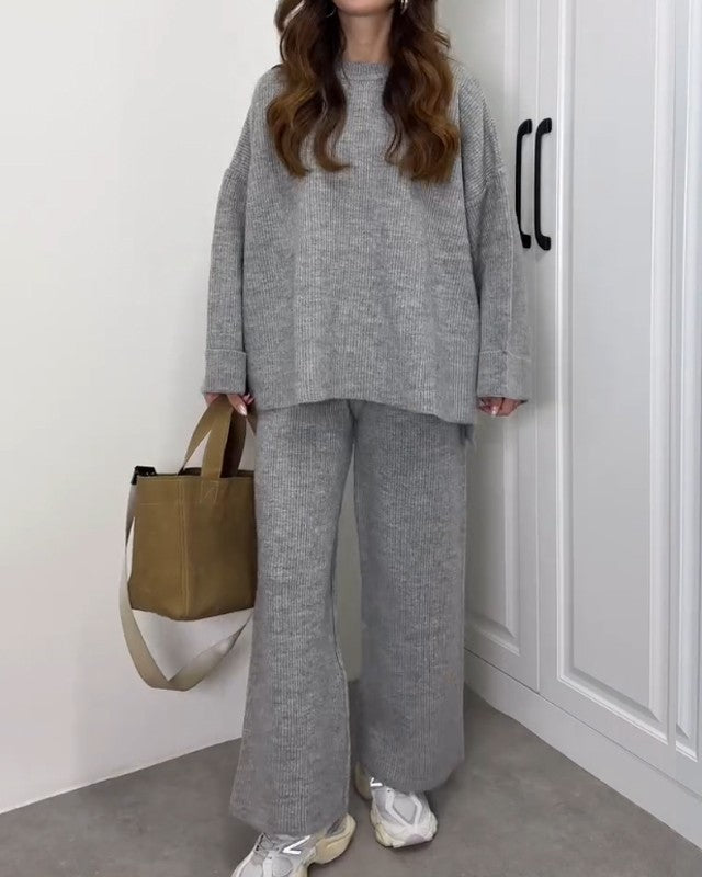 Clara - Casual Crewneck Sweater & Pants Two-piece Set