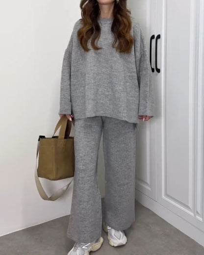 Clara - Casual Crewneck Sweater & Pants Two-piece Set