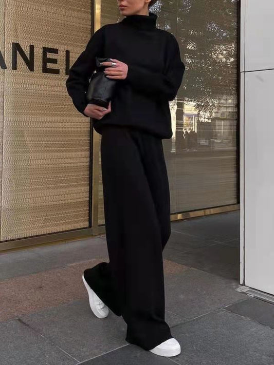 Ava - Knitted solid color loose casual suit