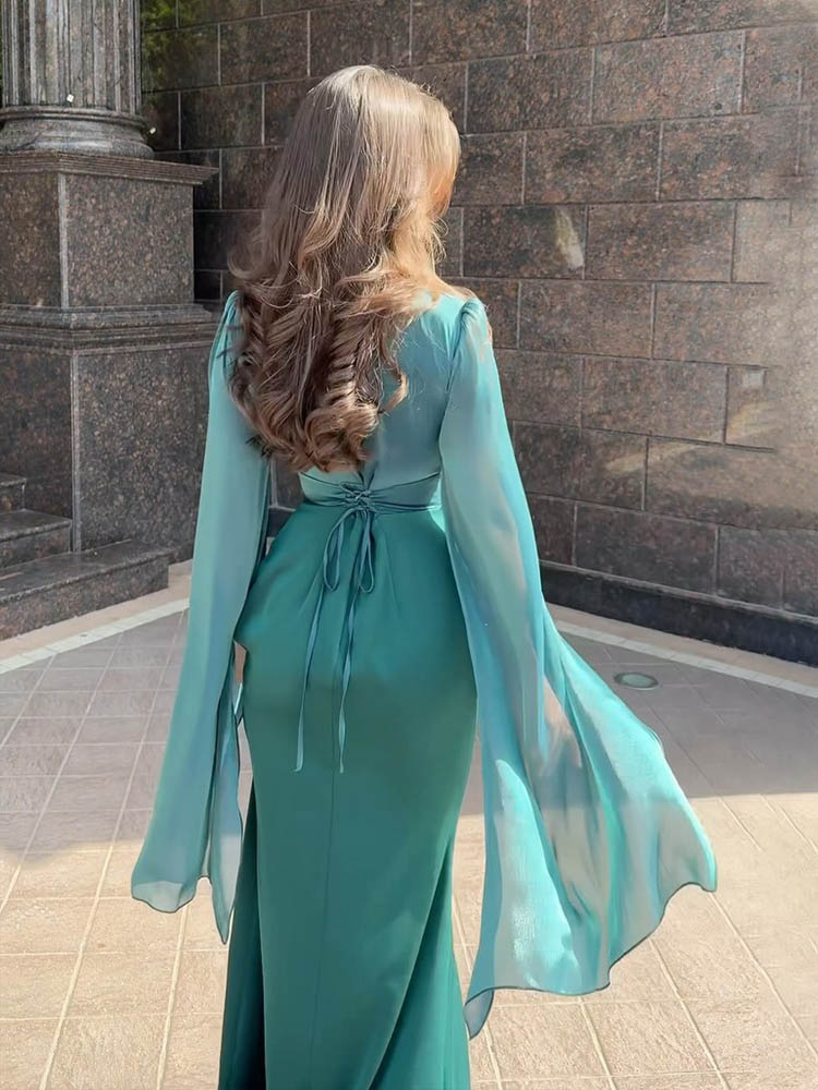 Mia Elegant Solid Color Slim Dress