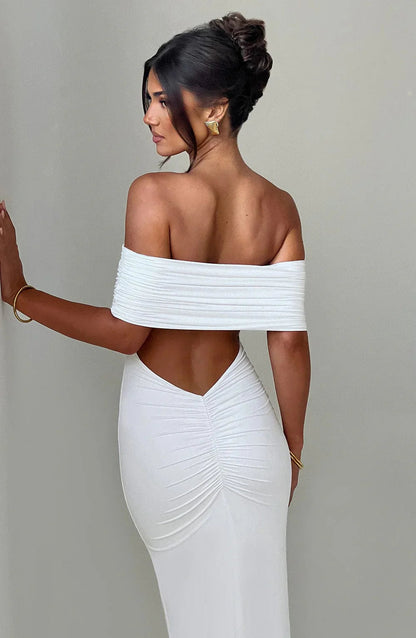 Maya - Elegant Off-Shoulder Maxi Dress