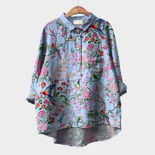 Lara Oversized Floral Blouse with Absolute Comfort for Sunny Days