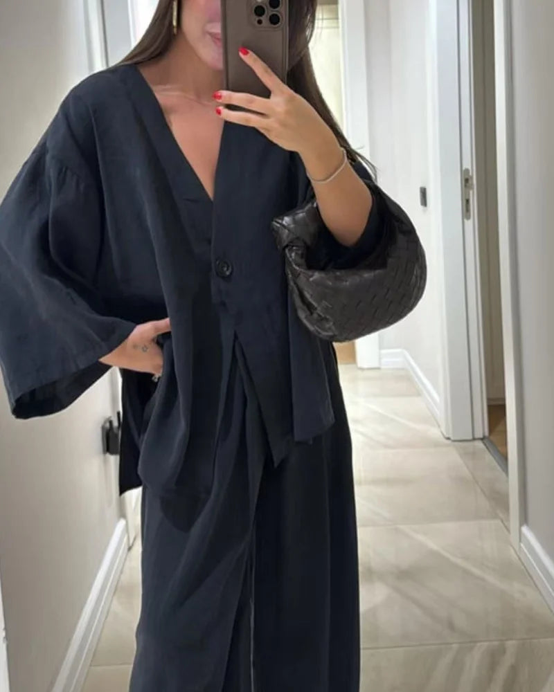 Nina Flowing V-Neck Lounge Set