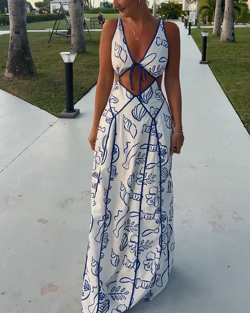 Chic Strappy Backless Resort Dress