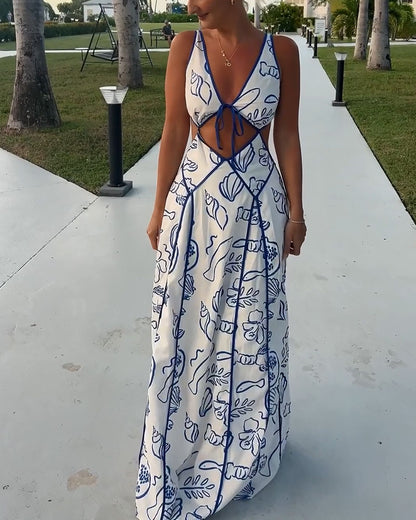 Chic Strappy Backless Resort Dress