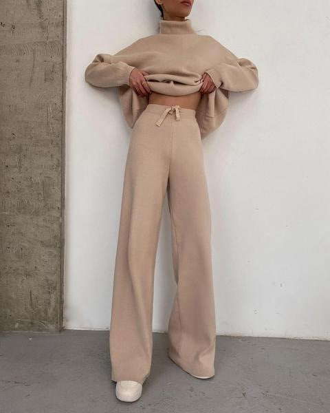 Ava - Knitted solid color loose casual suit
