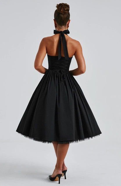 Monet Lace-up Corset Midi Dress