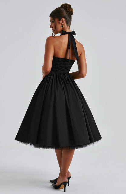Monet Lace-up Corset Midi Dress