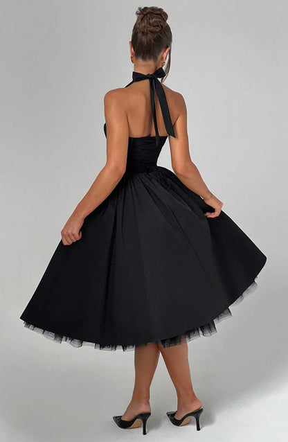Monet Lace-up Corset Midi Dress