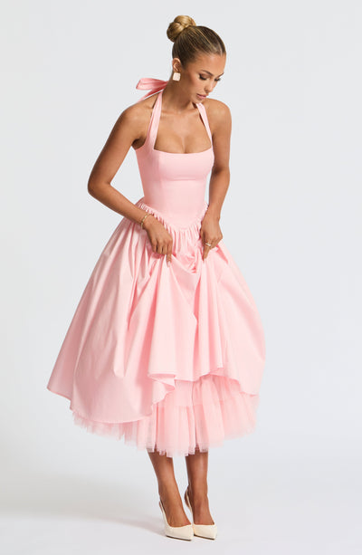Monet Lace-up Corset Midi Dress