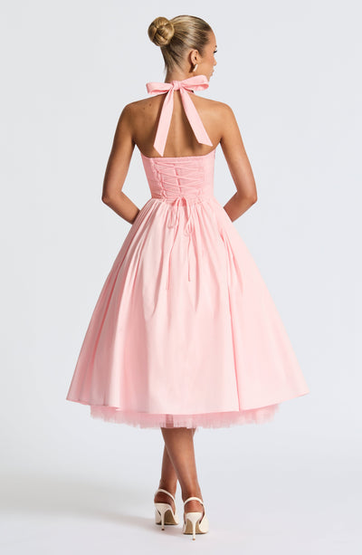 Monet Lace-up Corset Midi Dress