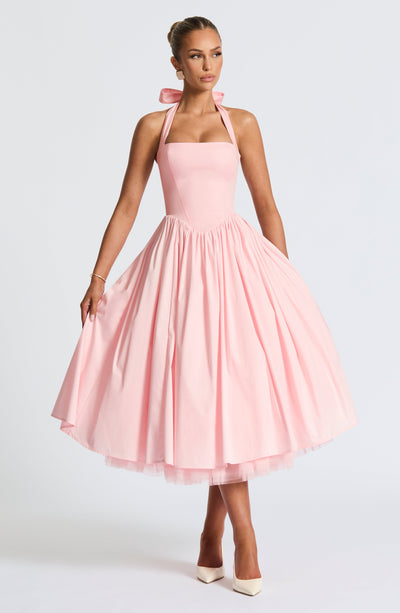Monet Lace-up Corset Midi Dress