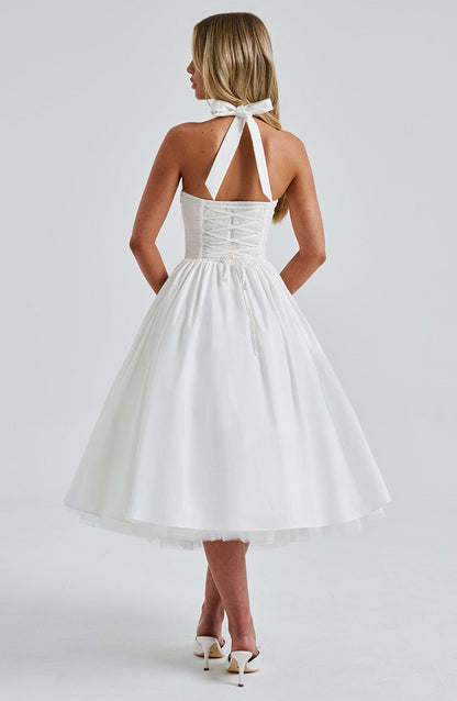 Monet Lace-up Corset Midi Dress
