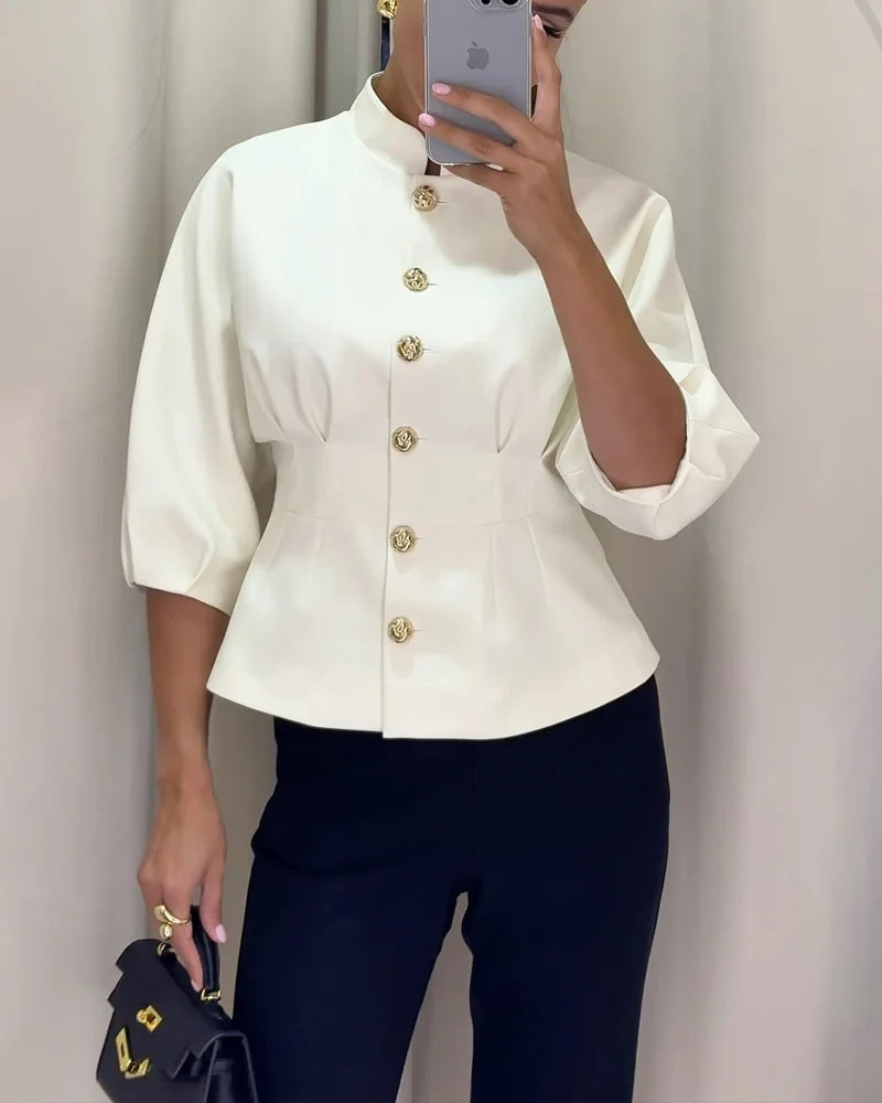 Clara Chic Buttoned Blouse